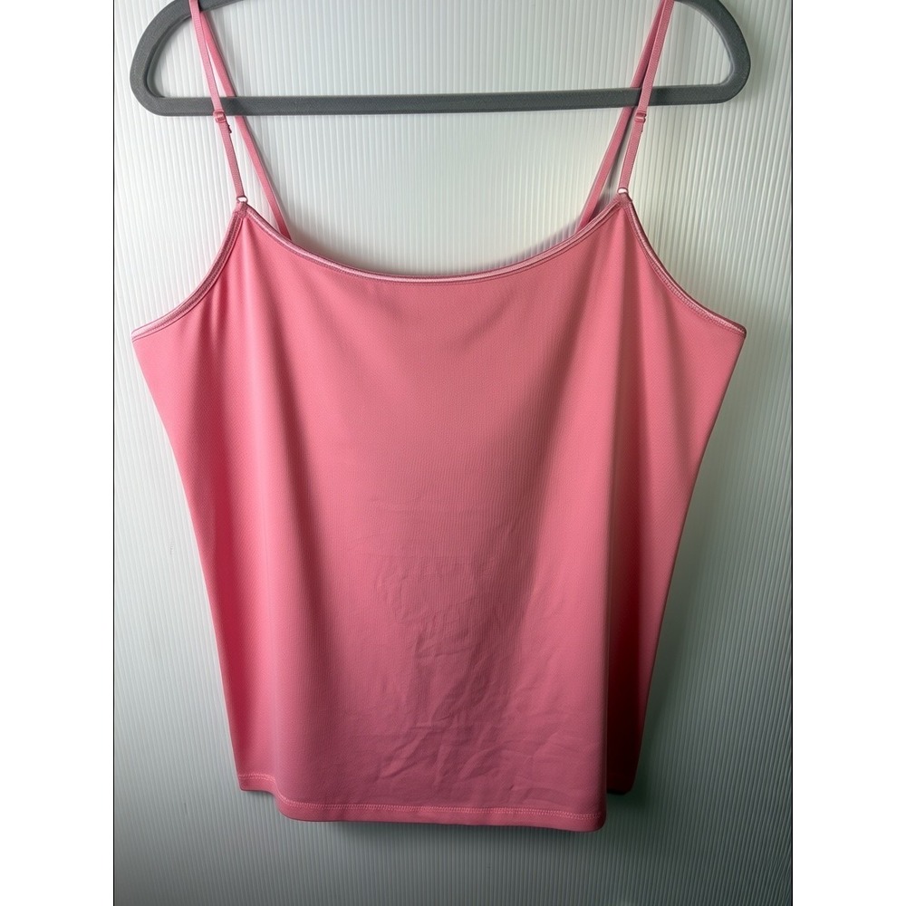 Ambiance Womens Pink XXL Plus Cami Tank Top Built In Shelf Bra Adjustable Strap